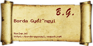 Borda Gyöngyi névjegykártya