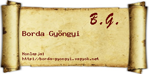 Borda Gyöngyi névjegykártya