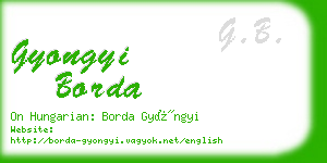 gyongyi borda business card